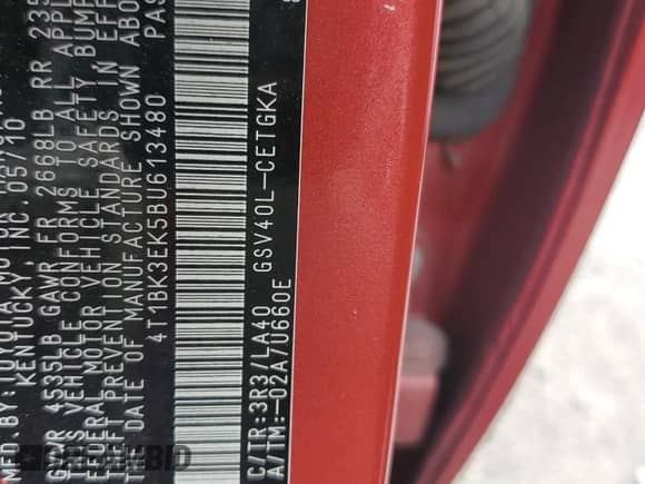 2011 Toyota Camry LE с VIN 4T1BK3EK5BU613480, выставлен на аукционе Copart как лот 90260065 с пробегом 129 615 миль миль и Списание • Salvage title. История ставок и продаж доступна на DreamBid. Изображение 12.