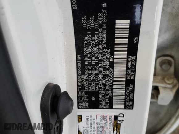 2004 Toyota Highlander с VIN JTEEP21A740043059, выставлен на аукционе Copart как лот 82177445 с пробегом 229 763 миль миль и Списание • Salvage title. История ставок и продаж доступна на DreamBid. Изображение 12.