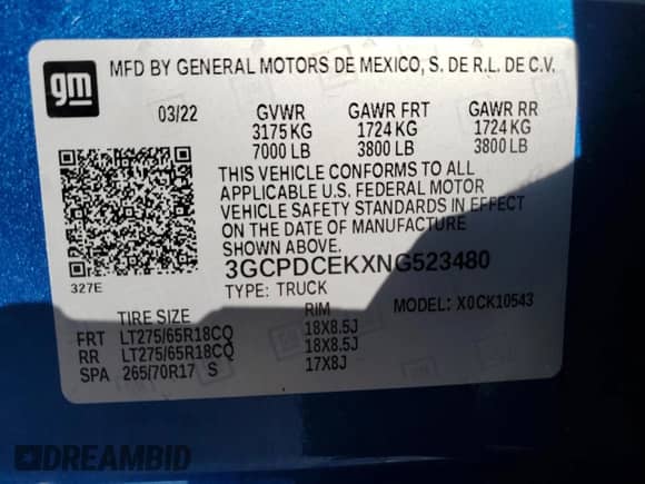 2022 Chevrolet Silverado 1500 Custom Trail Boss with VIN 3GCPDCEKXNG523480, listed as a Copart auction lot 73428924 with 26,081 mi miles and Clean title. Bid and sale history available at DreamBid. Image 12.