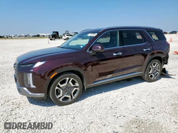 2023 Hyundai Palisade SEL with VIN KM8R4DGE2PU555230, listed as a Copart auction lot 71797545 with 35,699 mi miles and Salvage title. Bid and sale history available at DreamBid. Image 1.