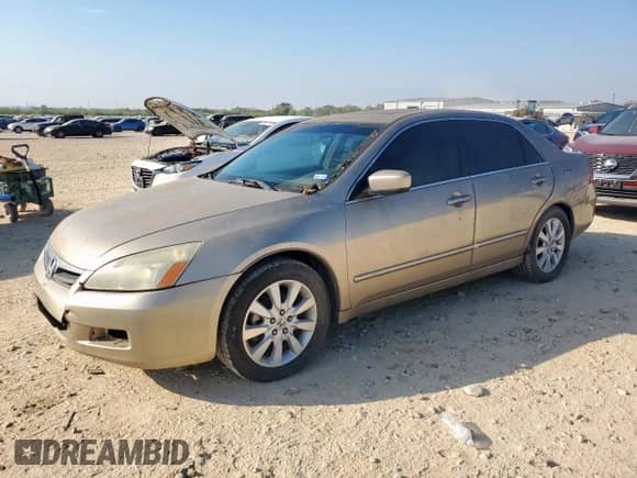 2007 Honda Accord EX-L with VIN 1HGCM665X7A055777, listed as a Copart auction lot 86133775 with 157,163 mi miles and Clean title. Bid and sale history available at DreamBid. Image 1.