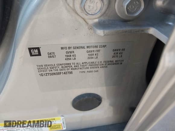 2008 Chevrolet Malibu Classic LT с VIN 1G1ZT58N08F142796, выставлен на аукционе IAAI как лот 40217001 с пробегом 136 894 миль миль и . История ставок и продаж доступна на DreamBid. Изображение 9.