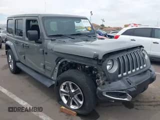 2022 Jeep Wrangler Unlimited Sahara with VIN 1C4HJXEG8NW105243, listed as a IAAI auction lot 42031040 with 38,418 mi miles and . Bid and sale history available at DreamBid. Image 1.