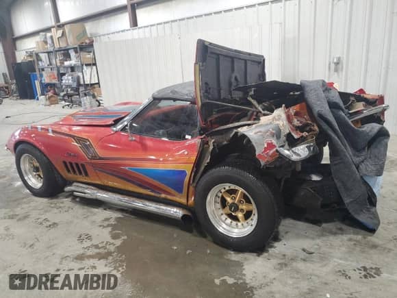 1969 Chevrolet Corvette с VIN 0000194679S709038, выставлен на аукционе Copart как лот 52552325 с пробегом 73 485 миль миль и Списание • Salvage title. История ставок и продаж доступна на DreamBid. Изображение 2.