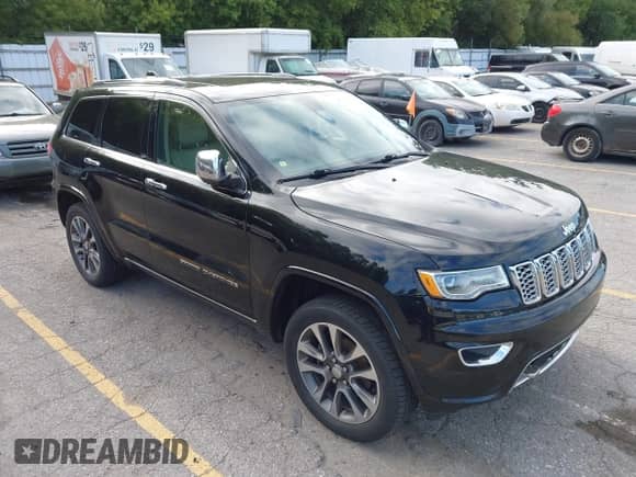 2017 Jeep Grand Cherokee Overland with VIN 1C4RJFCG4HC702073, listed as a IAAI auction lot 43110118 with 130,079 mi miles and . Bid and sale history available at DreamBid. Image 1.