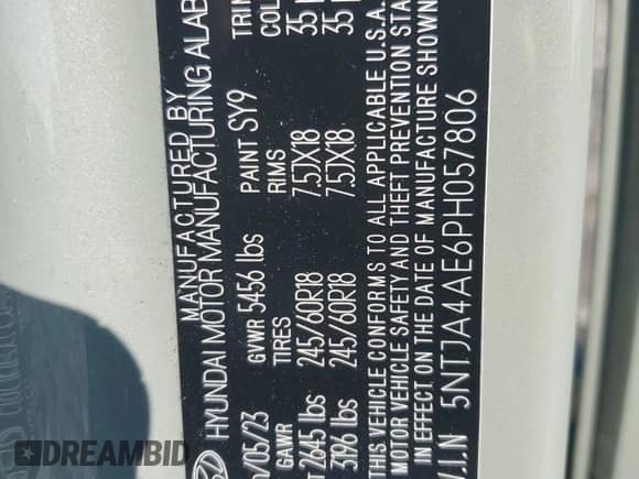 2023 Hyundai Santa Cruz SE с VIN 5NTJA4AE6PH057806, выставлен на аукционе Copart как лот 61588465 с пробегом 26 686 миль миль и Списание • Salvage title. История ставок и продаж доступна на DreamBid. Изображение 12.