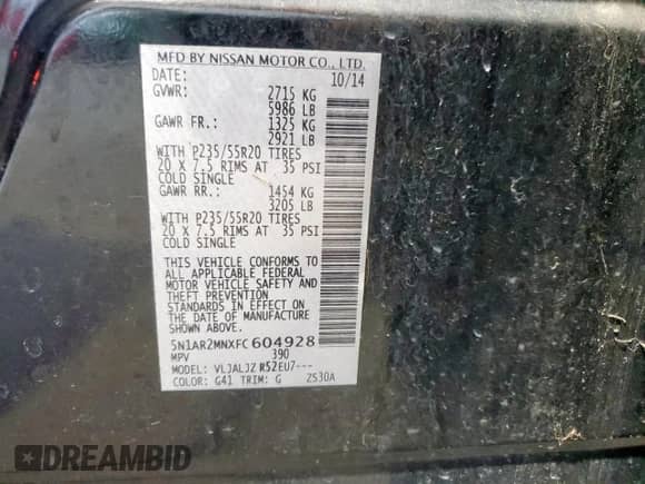 2015 Nissan Pathfinder S z VIN 5N1AR2MNXFC604928, wystawiony jako Copart lot #80540455 z przebiegiem 118 549 mil mil oraz Szkoda całkowita • Salvage title. Historia ofert i sprzedaży dostępna na DreamBid. Obrazek 12.