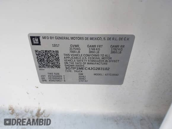 2018 GMC Sierra 1500 SLE с VIN 3GTP1MEC4JG283182, выставлен на аукционе IAAI как лот 43236593 с пробегом 159 633 миль миль и . История ставок и продаж доступна на DreamBid. Изображение 9.