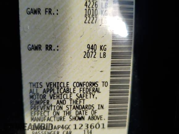 2016 Nissan Altima SL с VIN 1N4AL3AP4GC123601, выставлен на аукционе Copart как лот 81023305 с пробегом 74 592 миль миль и Списание • Salvage title. История ставок и продаж доступна на DreamBid. Изображение 12.