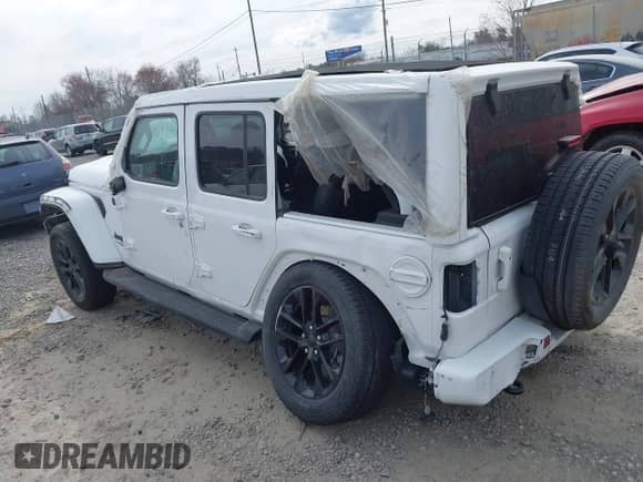 2022 Jeep Wrangler Unlimited Sahara z VIN 1C4HJXEN3NW222744, wystawiony jako IAAI lot #41855313 z przebiegiem 43 780 mil mil oraz . Historia ofert i sprzedaży dostępna na DreamBid. Obrazek 3.