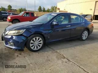 2014 Honda Accord EX z VIN 1HGCR2F74EA100592, wystawiony jako Copart lot #83870965 z przebiegiem 45 216 mil mil oraz Szkoda całkowita • Salvage title. Historia ofert i sprzedaży dostępna na DreamBid. Obrazek 1.