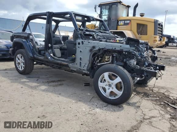 2024 Jeep Wrangler Sahara with VIN 1C4PJXEG7RW355395, listed as a Copart auction lot 68502755 with Not provided miles and Salvage title. Bid and sale history available at DreamBid. Image 4.