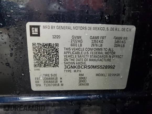 2021 Chevrolet Blazer LT с VIN 3GNKBCRS0MS528992, выставлен на аукционе Copart как лот 70324525 с пробегом 44 900 миль миль и Списание • Salvage title. История ставок и продаж доступна на DreamBid. Изображение 14.