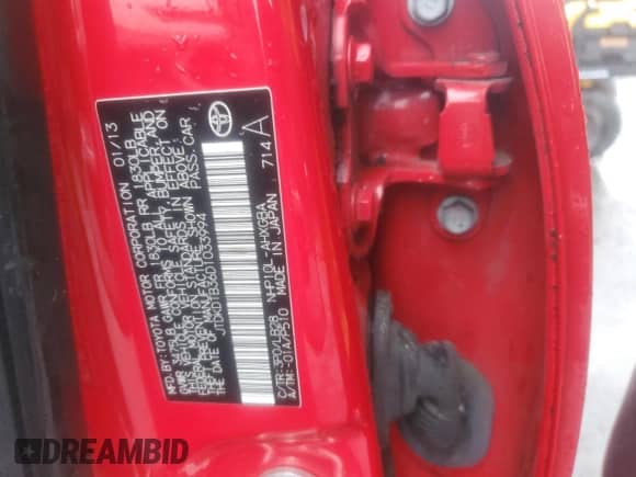 2013 Toyota Prius Two с VIN JTDKDTB36D1033994, выставлен на аукционе Copart как лот 85590255 с пробегом 58 053 миль миль и Списание • Salvage title. История ставок и продаж доступна на DreamBid. Изображение 13.