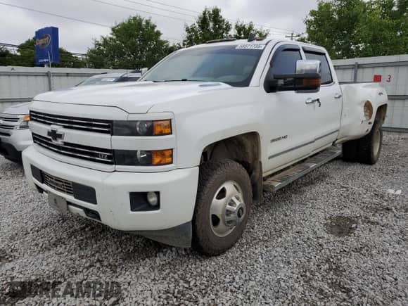 2016 Chevrolet Silverado 3500HD LTZ with VIN 1GC4K0E88GF256887, listed as a Copart auction lot 58571735 with Not provided miles and Salvage title. Bid and sale history available at DreamBid. Image 1.