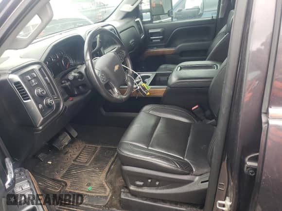 2015 Chevrolet Silverado 3500HD LTZ with VIN 1GC4K0E80FF680420, listed as a Copart auction lot 60500055 with 57,136 mi miles and Salvage title. Bid and sale history available at DreamBid. Image 7.