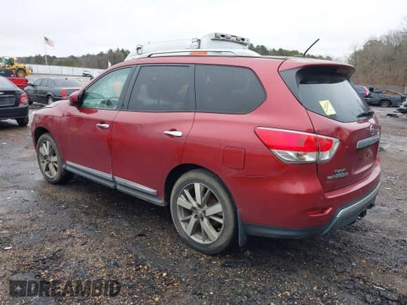 2014 Nissan Pathfinder SV with VIN 5N1AR2MN9EC604529, listed as a IAAI auction lot 41418514 with 122,626 mi miles and . Bid and sale history available at DreamBid. Image 3.