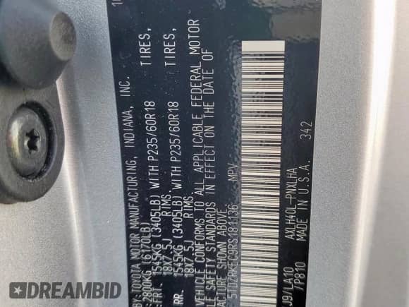 2024 Toyota Sienna Limited с VIN 5TDZRKEC9RS181136, выставлен на аукционе Copart как лот 64424245 с пробегом 26 062 миль миль и Списание • Salvage title. История ставок и продаж доступна на DreamBid. Изображение 13.