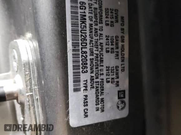 2013 Chevrolet Caprice Police Police с VIN 6G1MK5U26DL820863, выставлен на аукционе Copart как лот 50602345 с пробегом 157 295 миль миль и На запчасти • Non repairable. История ставок и продаж доступна на DreamBid. Изображение 12.