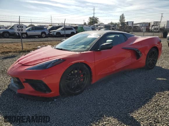 2023 Chevrolet Corvette 3LT z VIN 1G1YC3D46P5100912, wystawiony jako Copart lot #70214624 z przebiegiem 4 040 mil mil oraz Szkoda całkowita • Salvage title. Historia ofert i sprzedaży dostępna na DreamBid. Obrazek 1.