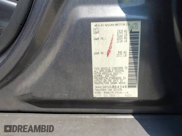 2015 Nissan Altima S с VIN 1N4AL3AP1FN864548, выставлен на аукционе IAAI как лот 42833684 с пробегом 185 322 миль миль и . История ставок и продаж доступна на DreamBid. Изображение 9.