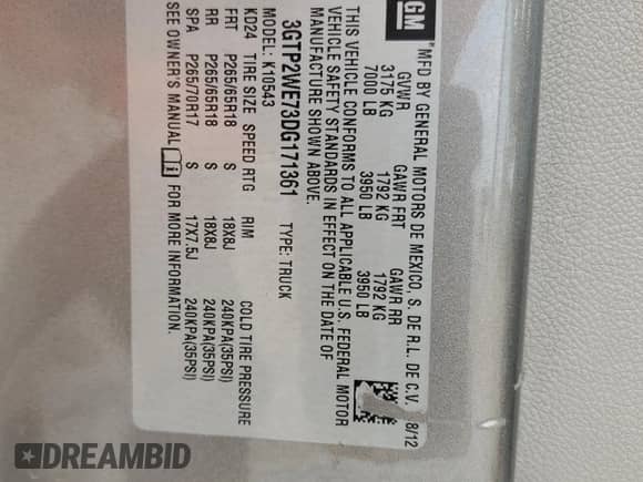 2013 GMC Sierra 1500 SLT с VIN 3GTP2WE73DG171361, выставлен на аукционе Copart как лот 54653995 с пробегом 187 218 миль миль и Списание • Salvage title. История ставок и продаж доступна на DreamBid. Изображение 12.