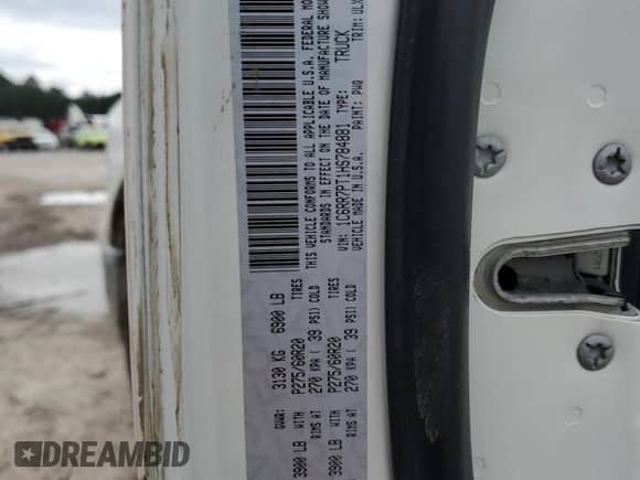 2017 Ram 1500 Limited with VIN 1C6RR7PT1HS784881, listed as a Copart auction lot 47137675 with Not provided miles and Salvage title. Bid and sale history available at DreamBid. Image 14.