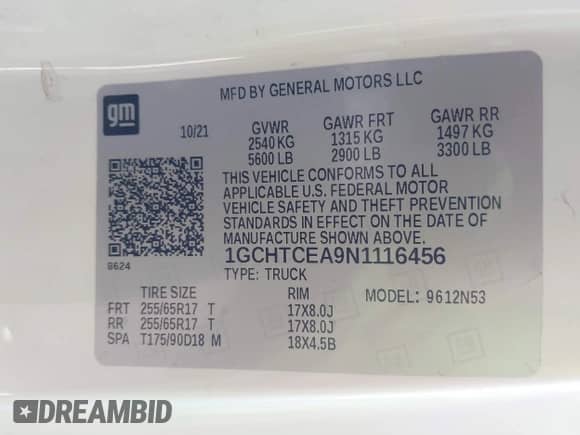 2022 Chevrolet Colorado 4WD LT с VIN 1GCHTCEA9N1116456, выставлен на аукционе IAAI как лот 41503229 с пробегом 77 427 миль миль и . История ставок и продаж доступна на DreamBid. Изображение 9.