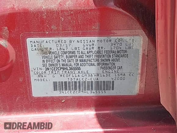 2017 Nissan Note SV с VIN 3N1CE2CP9HL365555, выставлен на аукционе IAAI как лот 42468246 с пробегом 97 065 миль миль и . История ставок и продаж доступна на DreamBid. Изображение 9.