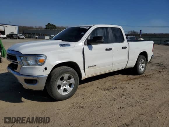 2023 Ram 1500 Big Horn with VIN 1C6SRFBT7PN519463, listed as a Copart auction lot 48437195 with 67,112 mi miles and Salvage title. Bid and sale history available at DreamBid. Image 1.