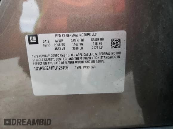 2015 Chevrolet Volt z VIN 1G1RB6E41FU126796, wystawiony jako Copart lot #75761653 z przebiegiem 75 273 mil mil oraz . Historia ofert i sprzedaży dostępna na DreamBid. Obrazek 13.