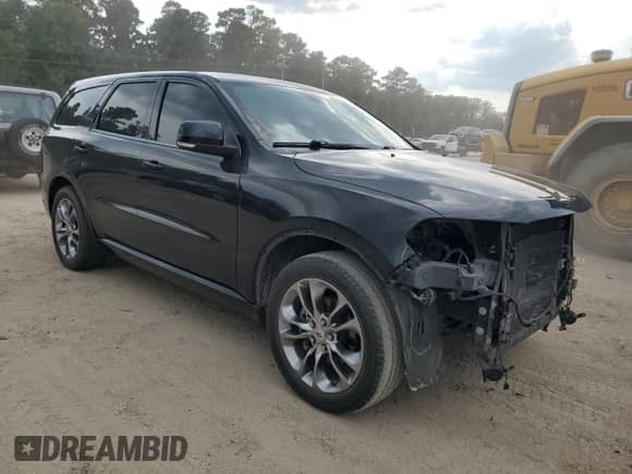 2019 Dodge Durango GT Plus with VIN 1C4RDHDG2KC721472, listed as a Copart auction lot 80826075 with 130,455 mi miles and Salvage title. Bid and sale history available at DreamBid. Image 4.