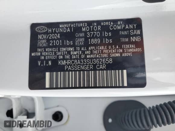 2025 Hyundai Venue Limited with VIN KMHRC8A33SU362658, listed as a Copart auction lot 81365895 with 12,717 mi miles and Salvage title. Bid and sale history available at DreamBid. Image 13.