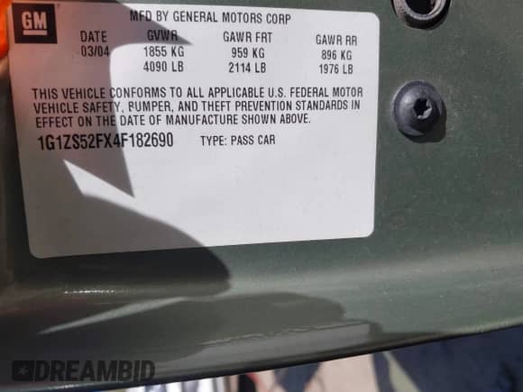 2004 Chevrolet Malibu с VIN 1G1ZS52FX4F182690, выставлен на аукционе IAAI как лот 42129818 с пробегом 184 469 миль миль и . История ставок и продаж доступна на DreamBid. Изображение 9.