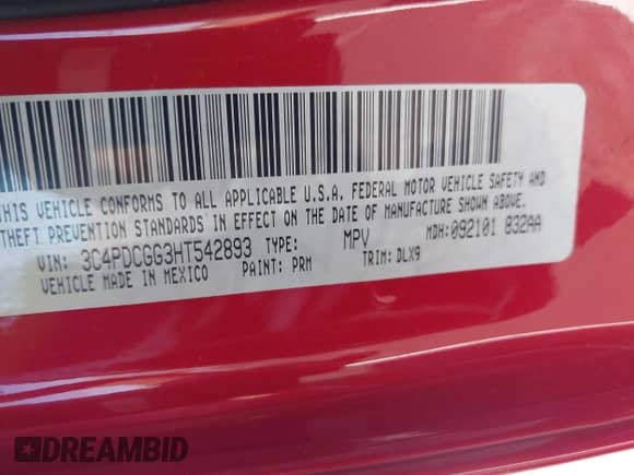 2017 Dodge Journey Crossroad with VIN 3C4PDCGG3HT542893, listed as a IAAI auction lot 42168481 with 125,629 mi miles and . Bid and sale history available at DreamBid. Image 9.