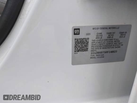 2024 Chevrolet Malibu LS с VIN 1G1ZB5ST5RF148623, выставлен на аукционе IAAI как лот 43339631 с пробегом 53 892 миль миль и . История ставок и продаж доступна на DreamBid. Изображение 9.