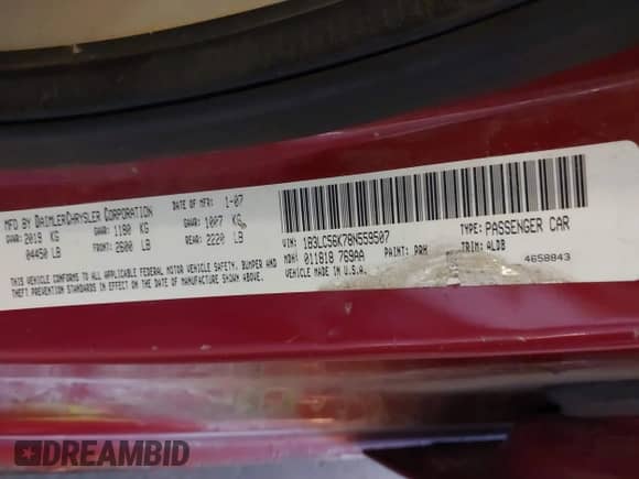 2008 Dodge Avenger SXT с VIN 1B3LC56K78N559507, выставлен на аукционе IAAI как лот 42720950 с пробегом 269 763 миль миль и . История ставок и продаж доступна на DreamBid. Изображение 9.