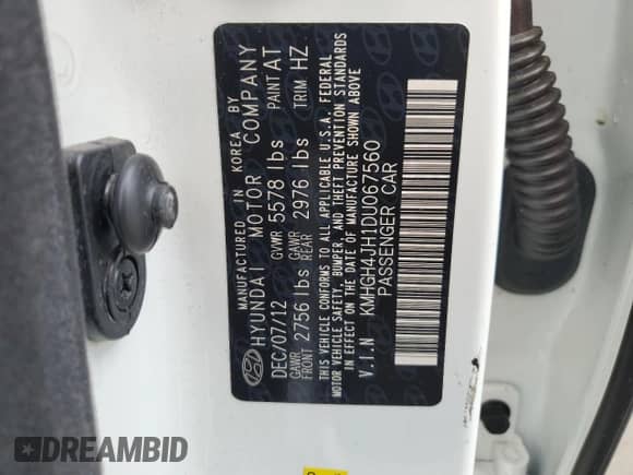 2013 Hyundai Equus Signature с VIN KMHGH4JH1DU067560, выставлен на аукционе Copart как лот 57420475 с пробегом 85 291 миль миль и Чистый • Clean title. История ставок и продаж доступна на DreamBid. Изображение 12.