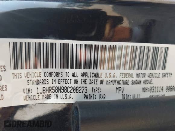 2008 Jeep Grand Cherokee Limited with VIN 1J8HR58N98C208273, listed as a IAAI auction lot 43219091 with 328,432 mi miles and . Bid and sale history available at DreamBid. Image 9.