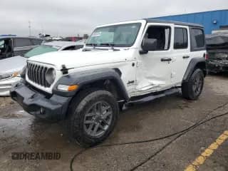 2025 Jeep Wrangler Sport S with VIN 1C4PJXDN4SW513097, listed as a Copart auction lot 68533335 with 7,276 mi miles and Salvage title. Bid and sale history available at DreamBid. Image 1.