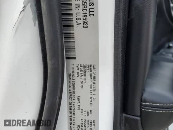 2024 Jeep Grand Cherokee Laredo X with VIN 1C4RJGAG5RC195923, listed as a Copart auction lot 46088565 with Not provided miles and Non repairable. Bid and sale history available at DreamBid. Image 14.