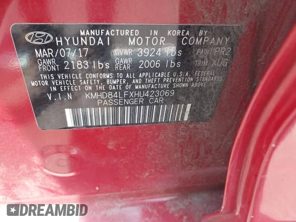 2017 Hyundai Elantra Value Edition с VIN KMHD84LFXHU423069, выставлен на аукционе IAAI как лот 42835055 с пробегом 62 849 миль миль и . История ставок и продаж доступна на DreamBid. Изображение 9.