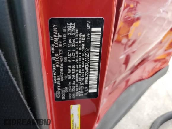 2022 Hyundai Kona SE z VIN KM8K22AB0NU866582, wystawiony jako Copart lot #80441425 z przebiegiem 11 067 mil mil oraz Szkoda całkowita • Salvage title. Historia ofert i sprzedaży dostępna na DreamBid. Obrazek 12.