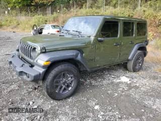 2024 Jeep Wrangler Willys with VIN 1C4PJXDN2RW104560, listed as a Copart auction lot 73190264 with 3,842 mi miles and Salvage title. Bid and sale history available at DreamBid. Image 1.