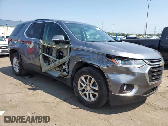 2018 Chevrolet Traverse LT Cloth z VIN 1GNERGKW7JJ258492, wystawiony jako Copart lot #68086485 z przebiegiem 124 893 mil mil oraz Czysty tytuł • Clean title. Historia ofert i sprzedaży dostępna na DreamBid. Obrazek 4.