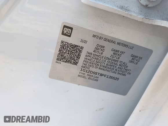 2023 Chevrolet Malibu LT с VIN 1G1ZD5ST8PF135520, выставлен на аукционе IAAI как лот 42822422 с пробегом 61 259 миль миль и . История ставок и продаж доступна на DreamBid. Изображение 9.