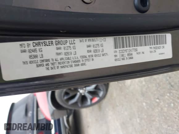 2014 Dodge Challenger R/T Plus with VIN 2C3CDYBT1EH177266, listed as a IAAI auction lot 41798977 with 109,489 mi miles and . Bid and sale history available at DreamBid. Image 9.