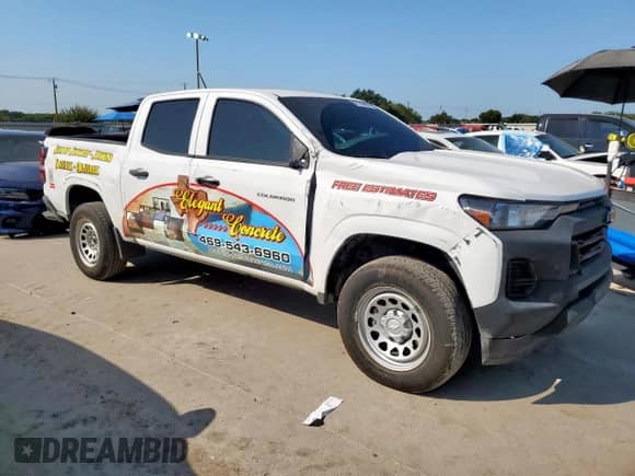 2024 Chevrolet Colorado 2WD Work Truck with VIN 1GCGSBEC3R1124908, listed as a Copart auction lot 67751695 with 45,075 mi miles and Salvage title. Bid and sale history available at DreamBid. Image 4.