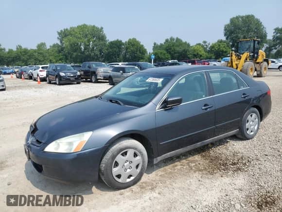 2005 Honda Accord LX с VIN 1HGCM55475A111433, выставлен на аукционе Copart как лот 67368635 с пробегом 198 408 миль миль и Списание • Salvage title. История ставок и продаж доступна на DreamBid. Изображение 1.