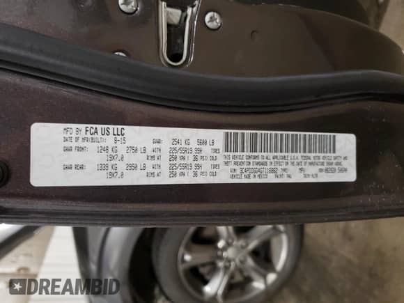 2016 Dodge Journey Crossroad с VIN 3C4PDDGG4GT116862, выставлен на аукционе Copart как лот 68545515 с пробегом 64 666 миль миль и Списание • Salvage title. История ставок и продаж доступна на DreamBid. Изображение 13.